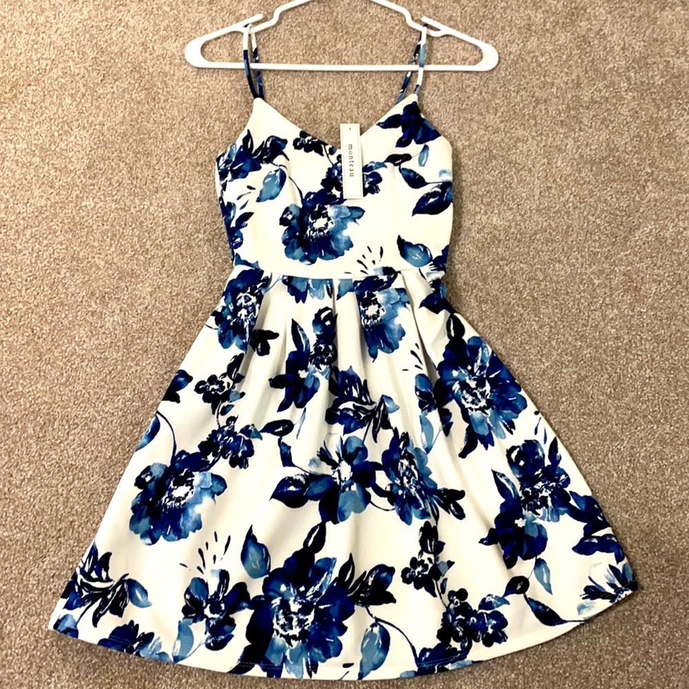 Blue floral summer dress